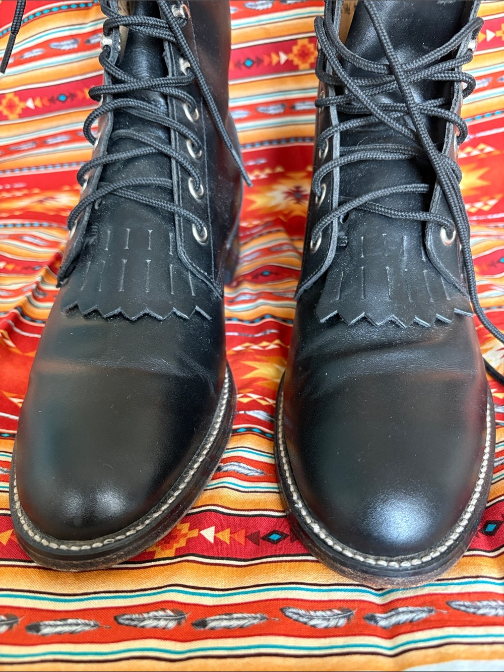 Women’s Justin Roper Black Leather Lace-Up Boots 8.5C - Picture 2 of 8